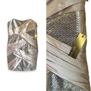 NWT! ALEXIA ADMOR | Strapless Sequin/Satin Mini Dress (M)